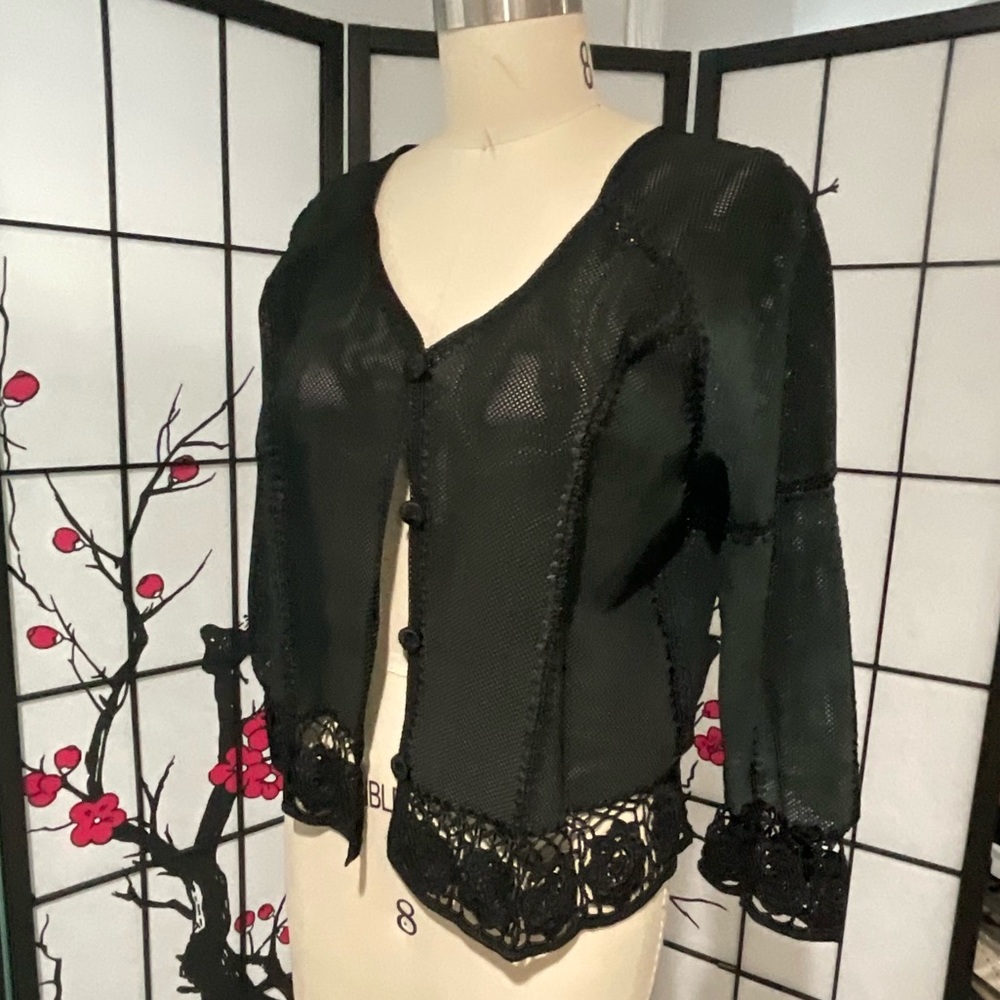 Suede  and crochet jacket